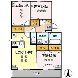 サリサ.j 1階3LDKの間取り