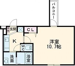 フジパレス堺鳳南 1Kの間取図画像