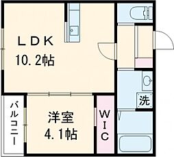 ＢＲＡＶＥ　ＢＡＳＥ戸島 1階1LDKの間取り