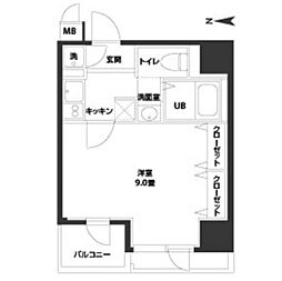 ルクレ西長堀 1Kの間取図画像