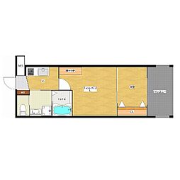 Kaunis都島 4階1LKの間取り