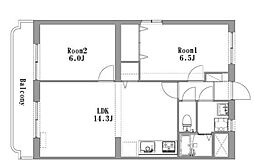 ひかりMY 1階2LDKの間取り