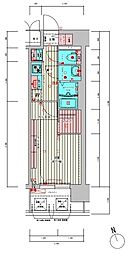 プレサンス大津京町ヴェリス 2階1Kの間取り