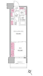 レジディア門前仲町プレイス 9階1DKの間取り