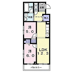 カレントコート東葛西 2LDKの間取図画像