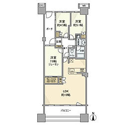 ヨコハマオールパークス　第二街区 9階3LDKの間取り