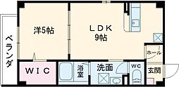 フォルモント城陽 1階1LDKの間取り