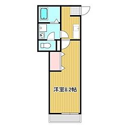 クレフラスト守山西 1Kの間取図画像