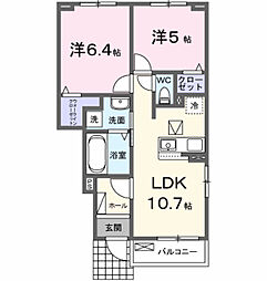 オペラ 2LDKの間取図画像