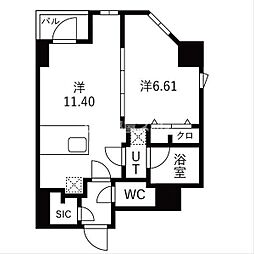ＴＲＡＤＩＳ森下 4階1LDKの間取り