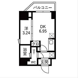 ＴＲＡＤＩＳ森下 3階1DKの間取り