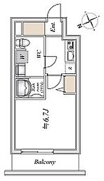 LIME RESIDENCE HIGASHINAKAYAMA 6階1Kの間取り