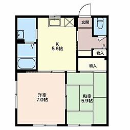 プチメゾンコスギ 2Kの間取図画像