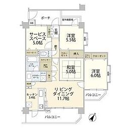 日神パレステージ西千葉 3階3SLDKの間取り