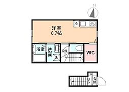 ＥｄｇｅＭｏｍｅｎｔ長江 207 2階ワンルームの間取り