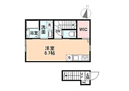 ＥｄｇｅＭｏｍｅｎｔ長江 203 2階ワンルームの間取り