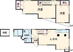 松貸家 1階2LDKの間取り
