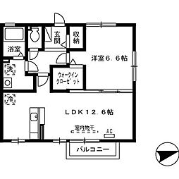 ショコラティエ 2階1LDKの間取り