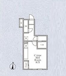 ラヴィエール錦糸公園 9階ワンルームの間取り
