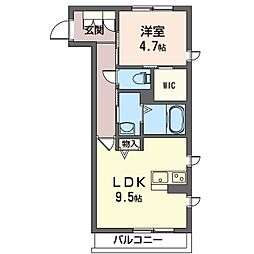 東武伊勢崎線 太田駅 徒歩35分の賃貸アパート 2階1LDKの間取り