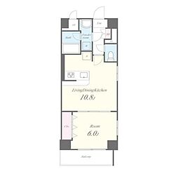 トゥルーハーモニー 6階1LDKの間取り