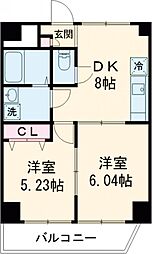 Seres長嶺 3階2LDKの間取り