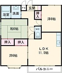 パレスコヨー 3LDKの間取図画像
