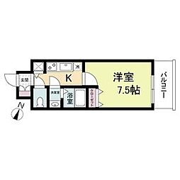 KDXレジデンス三宮 10階ワンルームの間取り