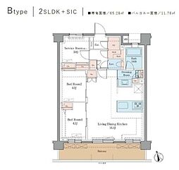 藤沢市弥勒寺1丁目マンション 2SLDKの間取図画像