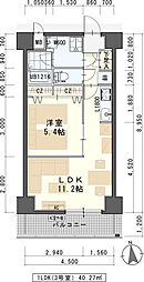 パークサイドレジデンス榴岡 10階1LDKの間取り