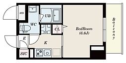 S-RESIDENCE松戸Licht 11階1Kの間取り