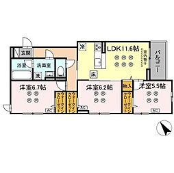 サリサ.l 3LDKの間取図画像