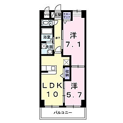 M V 2LDKの間取図画像