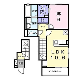 ヴィラ セレーノ 1LDKの間取図画像