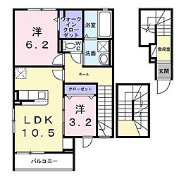 ヴィラ セレーノ 2LDKの間取図画像