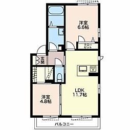 シャーメゾン豊山I 301 3階2LDKの間取り