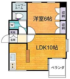 パティオアゼリー 401 4階1LDKの間取り