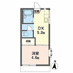 レーベン壱番館 1Kの間取図画像