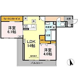 ヒロ・ブランシェ 101 1階2LDKの間取り