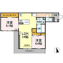ヒロ・ブランシェ 2階2LDKの間取り