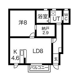 リアン 1LDKの間取図画像
