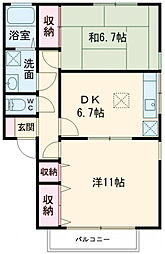 ドルチェ・カーザ　Ｂ 1階2DKの間取り