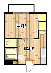 フローレンス1番館 1階1DKの間取り