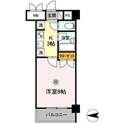 コージーコートひだまり館 1Kの間取図画像