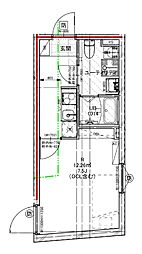 クレドコート品川中延 1階1Kの間取り