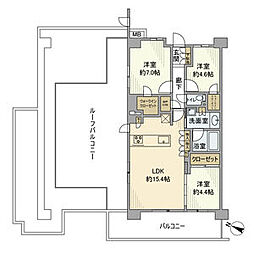 ヴィークステージ世田谷千歳烏山 609 6階3LDKの間取り