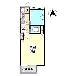 コーポカドタ 1Kの間取図画像