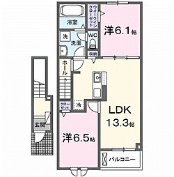 ゼファー エンブレイス 2LDKの間取図画像