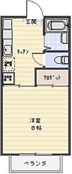 プチカトレアA 1Kの間取図画像