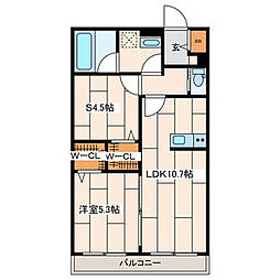 さくら十番館 1SLDKの間取図画像